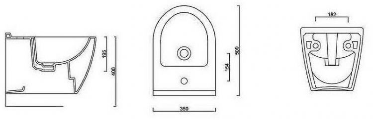 Биде Guralvit Uno UN02BDE00 подвесное Белое