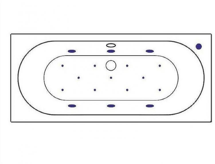 Акриловая ванна Excellent Oceana 170x75 WAEX.OCE17.RELAX.CR с гидромассажем