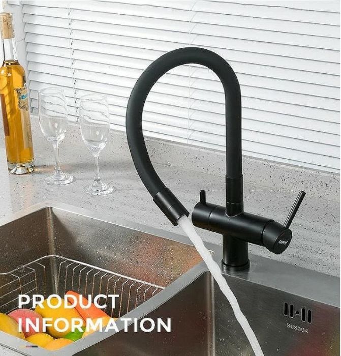 Смеситель для кухни Gappo G4398-36 Черный матовый