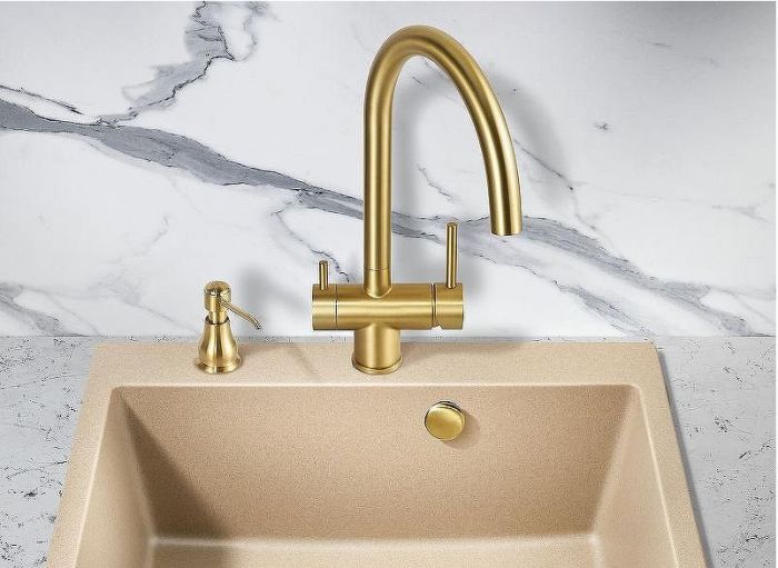 Смеситель для кухни Milacio Ultra MCU.554.GD Золото брашированное