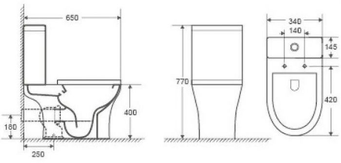 Унитаз компакт Creto Cer C3 1003-002Cer-C3W с бачком и сиденьем Микролифт
