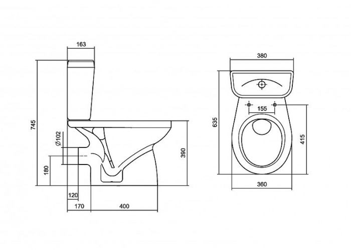 Унитаз компакт Santek Анимо 1WH110035 с сиденьем
