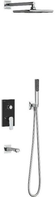 Душевая система Teska Ciera AS3300B Хром Черное стекло