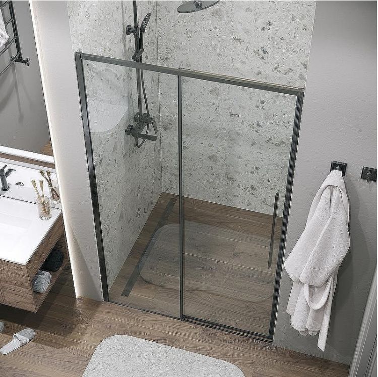 Душевая дверь Grossman Galaxy 110 100.K33.01.110.42.00 профиль Графит сатин стекло прозрачное