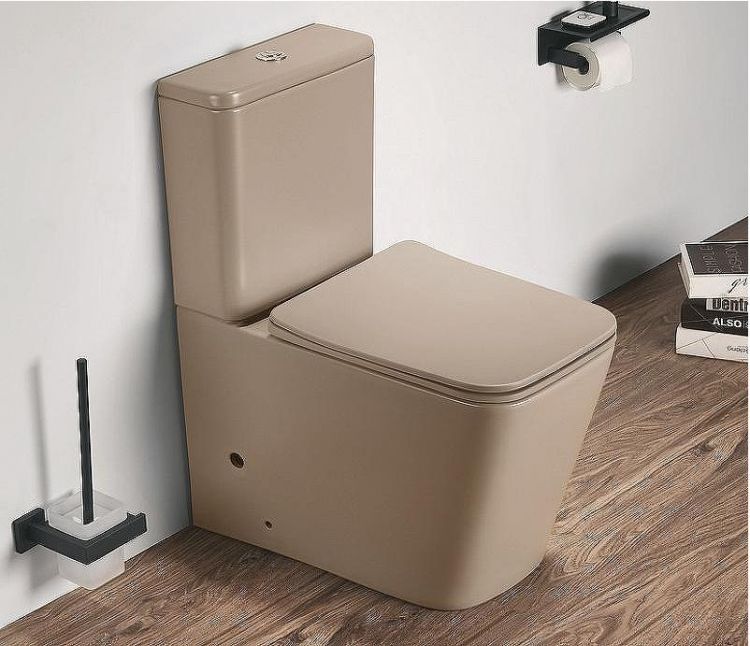 Унитаз компакт CeramaLux 2170AXMC Капучино матовый с бачком и сиденьем Микролифт