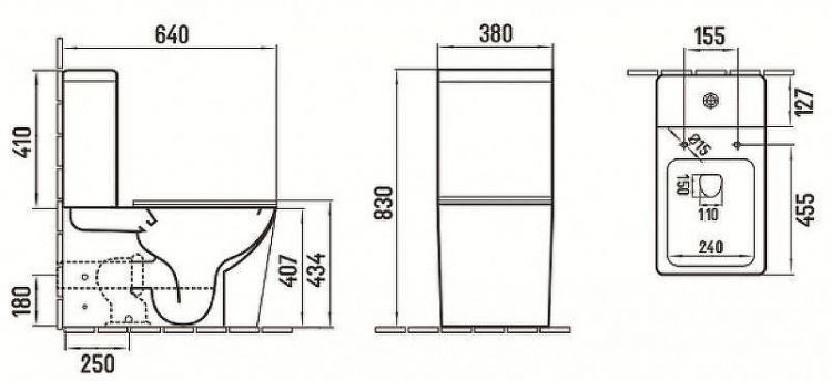 Унитаз компакт CeramaLux 2170AXMC Капучино матовый с бачком и сиденьем Микролифт
