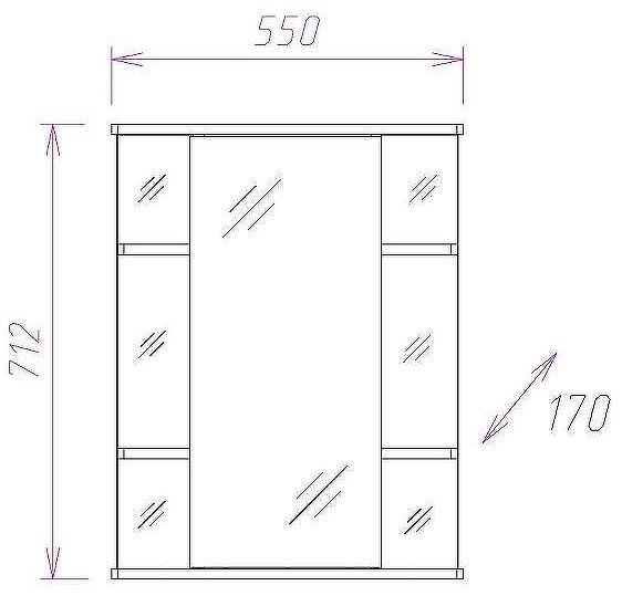 Зеркальный шкаф Onika Глория 55.00 У 205531 Белый Зеркальный шкаф Onika Глория 55.00 У 205531 Белый
