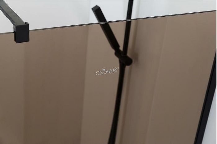 Душевая перегородка Cezares Liberta 110 LIBERTA-L-1-110-BR-NERO профиль Черный матовый стекло бронзовое