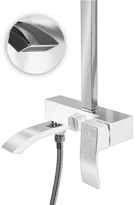 Душевая система Grocenberg GB7007-1WC Белая Хром