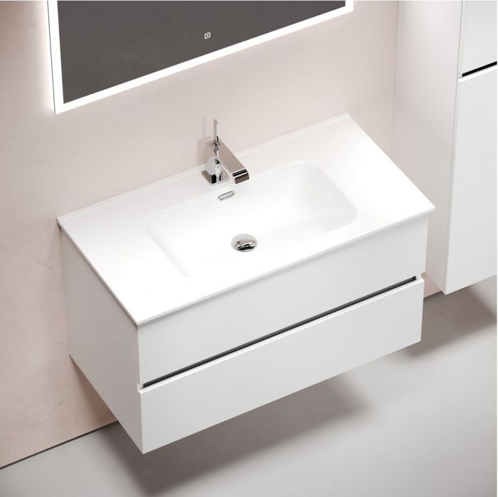 Тумба подвесная SANCOS под раковину Urban, белый глянец 890х450х550, UR90W