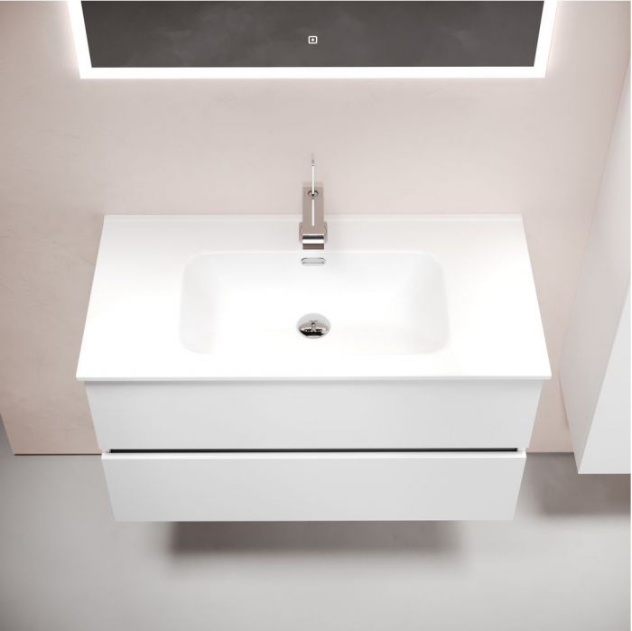 Тумба подвесная SANCOS под раковину Urban, белый глянец 890х450х550, UR90W