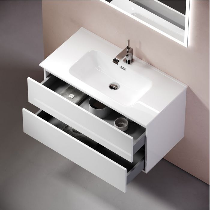 Тумба подвесная SANCOS под раковину Urban, белый глянец 890х450х550, UR90W