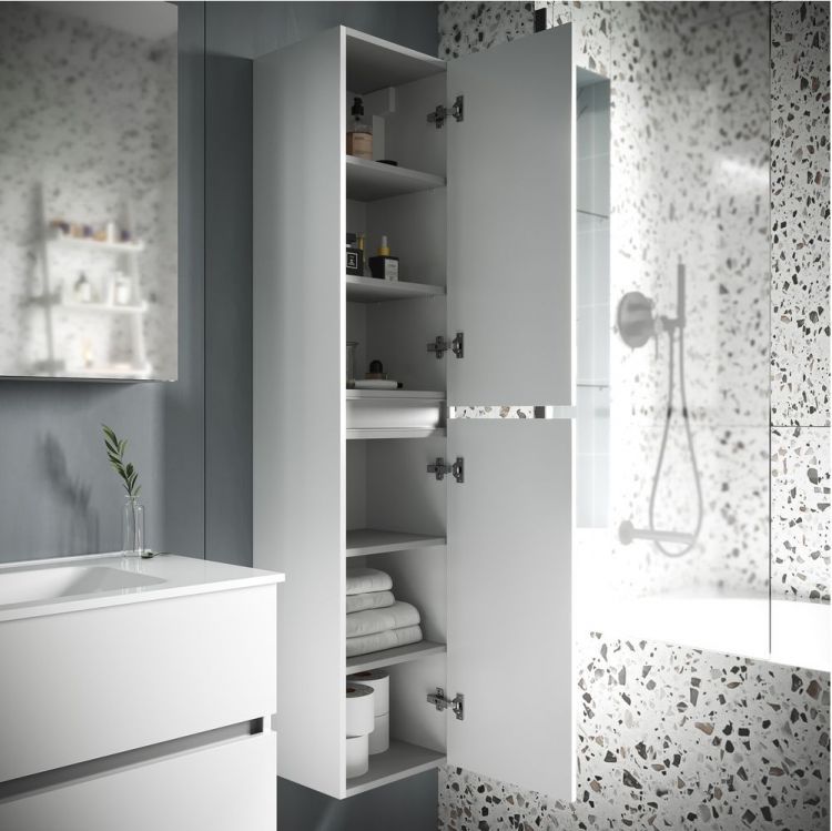 Шкаф-пенал SANCOS Urban подвесной, белый глянец 350х300х1600, PUR35W