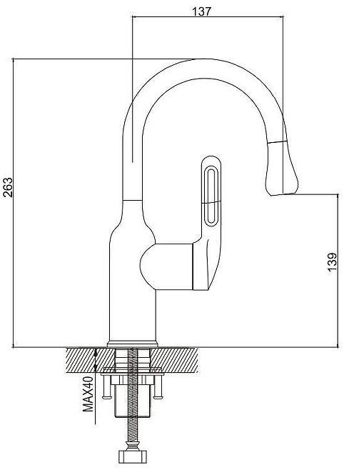 Смеситель для раковины Raffine F101H цвет Черный