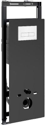 Инсталляция WasserKRAFT Salm 27TLT.010.ME.BL.WH03 для унитаза Черное стекло с Белой клавишей смыва
