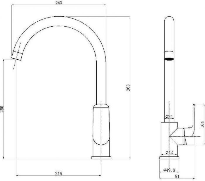 Смеситель для кухни beWash Bliss BVMM0KT123 Хром
