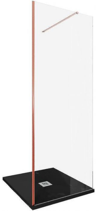 Душевая перегородка Allen Brau Infinity 1 80 3.21005.60 профиль Медь браш стекло прозрачное