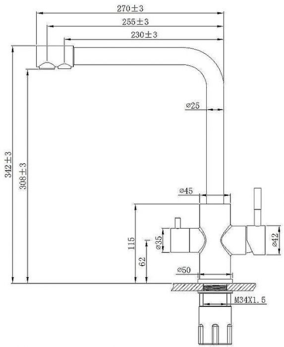 Смеситель для кухни ESKO K24 Нержавеющая сталь