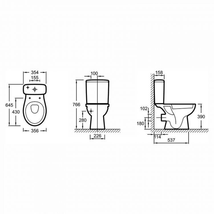 Чаша для унитаза-компакта Jacob Delafon New Patio UJD102RU-00