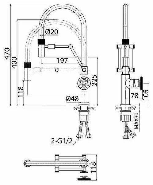 Смеситель для кухни Iddis Grange GRABNFLi05 Сатин
