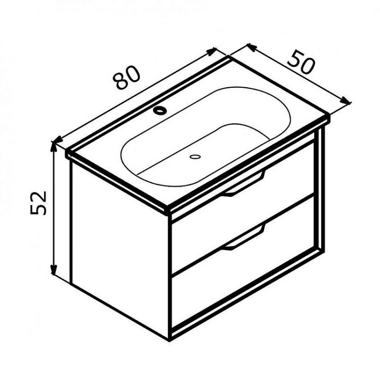 Тумба с раковиной Orka Clay 80 5004382 подвесная цвет Белый матовый