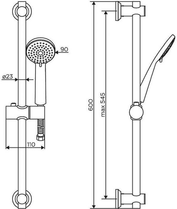 Душевой гарнитур Dorff Logic D0103000SS Нержавеющая сталь