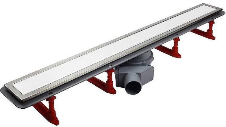 Душевой лоток Pestan Confluo Premium Line 950 White Glass 13000352 с двухсторонней решеткой Хром матовый Белый глянцевый