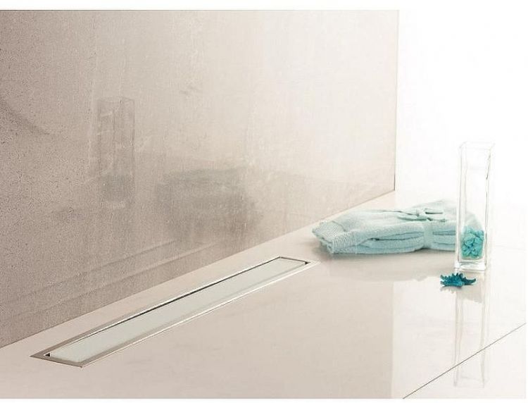 Душевой лоток Pestan Confluo Premium Line 950 White Glass 13000352 с двухсторонней решеткой Хром матовый Белый глянцевый