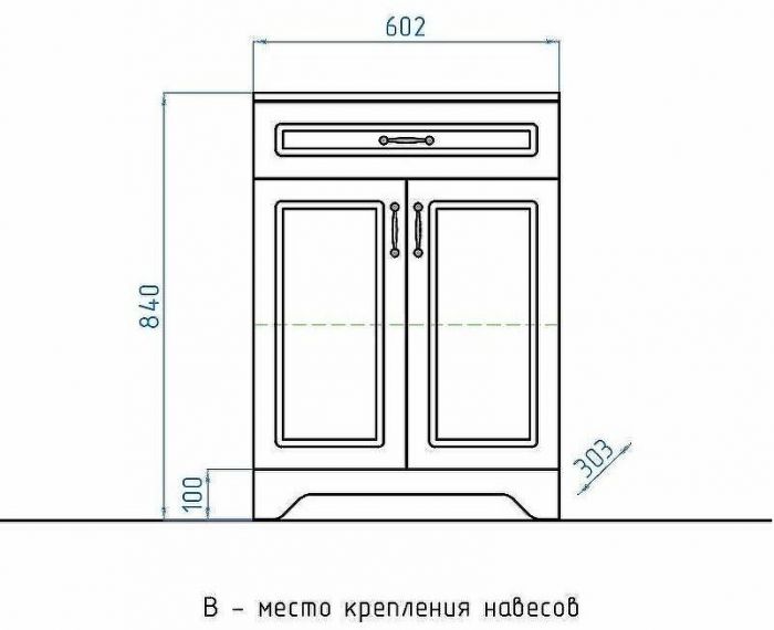 Тумба Style Line Олеандр 2 Люкс 60 ЛС-00000347 Белая