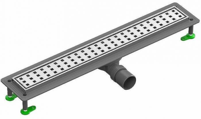 Душевой лоток Ctesi Way Square 60 BK4024130 с решеткой Хром