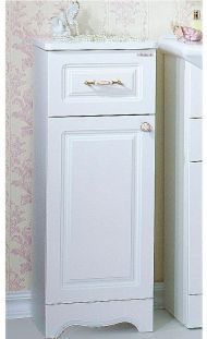 Тумба Бриклаер Анна 32 L 4627125411465 с бельевой корзиной Белая глянцевая