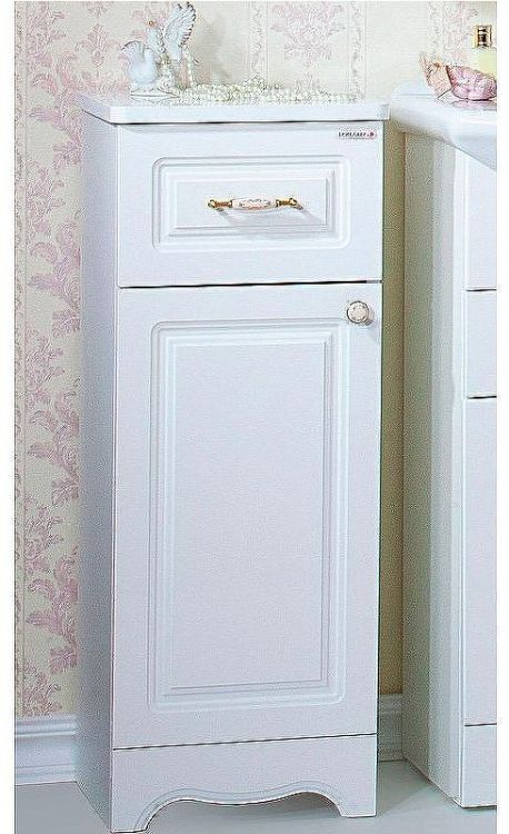 Тумба Бриклаер Анна 32 L 4627125411465 с бельевой корзиной Белая глянцевая