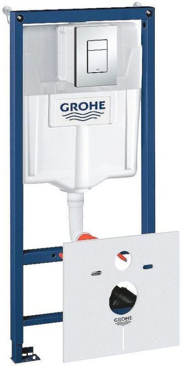 Комплект унитаза AQUAme AQM2002 с инсталляцией Grohe Rapid SL 38775001 с сиденьем Микролифт и клавишей смыва Хром