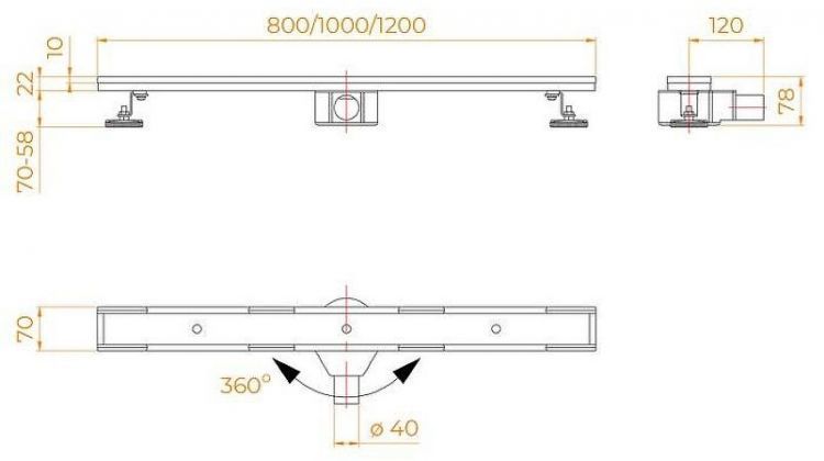 Душевой лоток RGW SDR-08-80 21210880-011 с решеткой Хром / под плитку