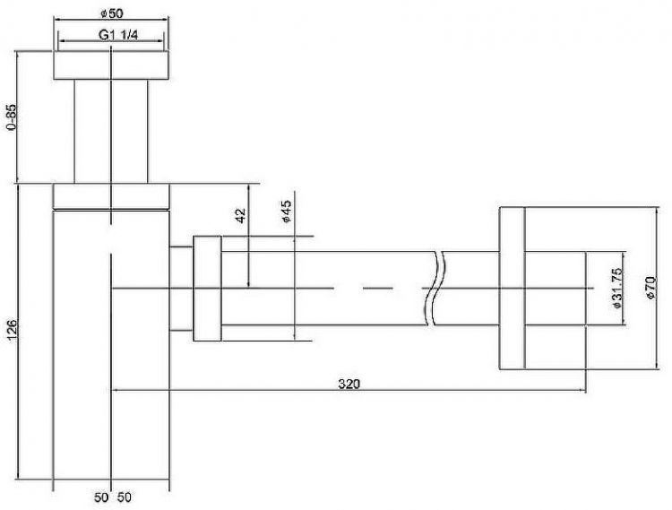 Сифон для раковины Timo 959/17L Золото матовое