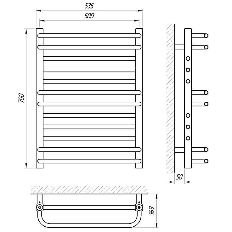 Полотенцесушитель электрический масляный Laris Гермес