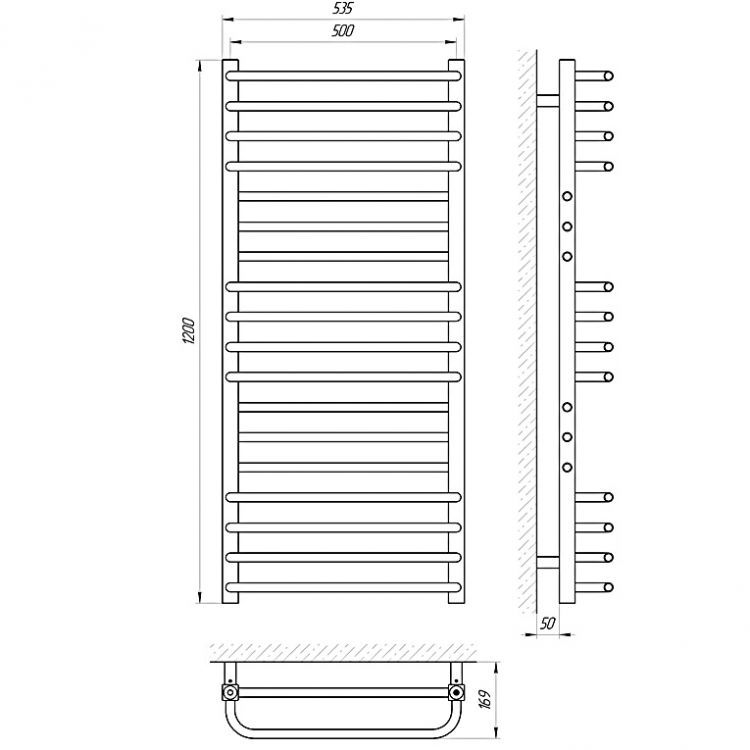 Полотенцесушитель электрический масляный Laris Гермес