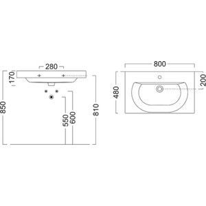 Раковина мебельная Kerama Marazzi Buongiorno 80x48 см, белая (BG.wb.80)