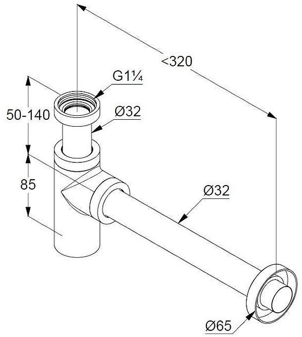 Сифон для раковины Kludi 10020N5-00 цвет Никель брашированный