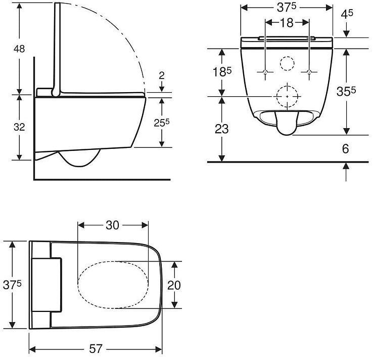 Унитаз биде Geberit AquaClean Sela Square 146.250.21.1 цвет Белый Хром с сиденьем Микролифт