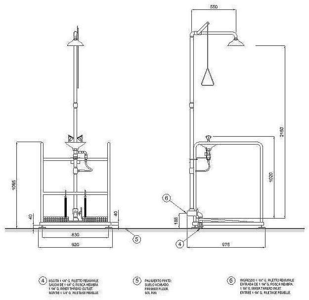 Верхний душ Nofer SCP730SS с промывкой для глаз и платформой цвет Зеленый Нержавеющая сталь
