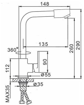 Смеситель для кухни Ekko E4323 цвет Синий
