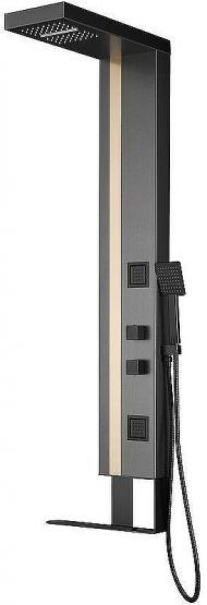 Душевая панель Black&White Gravity GR026 026000 с гидромассажем Темный графит Брашированное золото