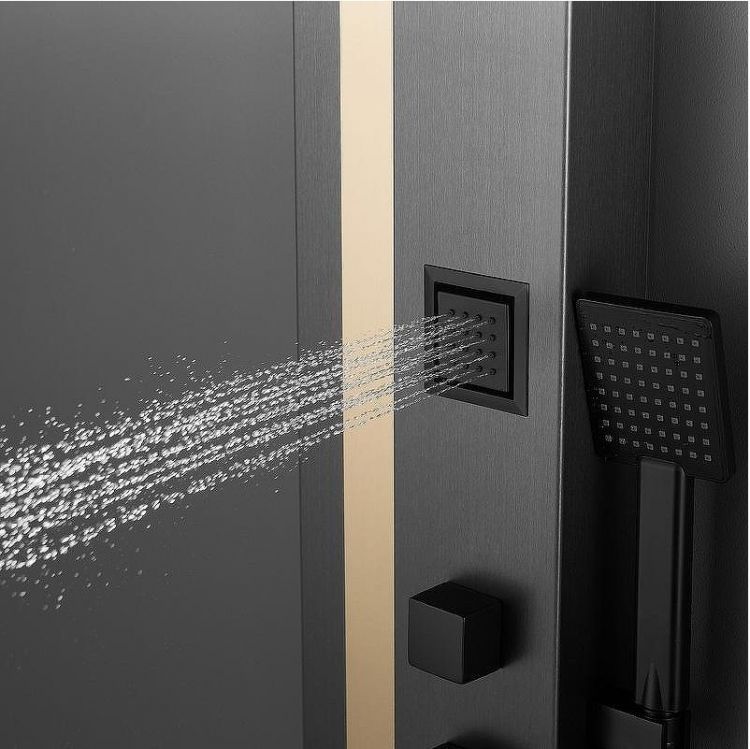 Душевая панель Black&White Gravity GR026 026000 с гидромассажем Темный графит Брашированное золото Душевая панель Black&White Gravity GR026 026000 с гидромассажем Темный графит Брашированное золото