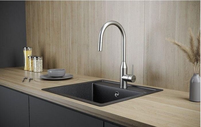 Смеситель для кухни KUCHENSTERN TIDA-S 409SS40 цвет Нержавеющая сталь