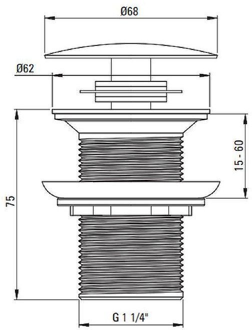Донный клапан Deante NHC_B10A click-clack Черный матовый