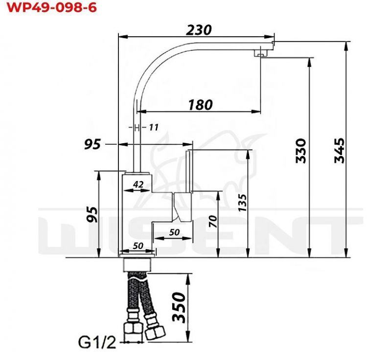 Смеситель для кухни Wisent WP49-098-6-18 цвет Белый Смеситель для кухни Wisent WP49-098-6-18 цвет Белый