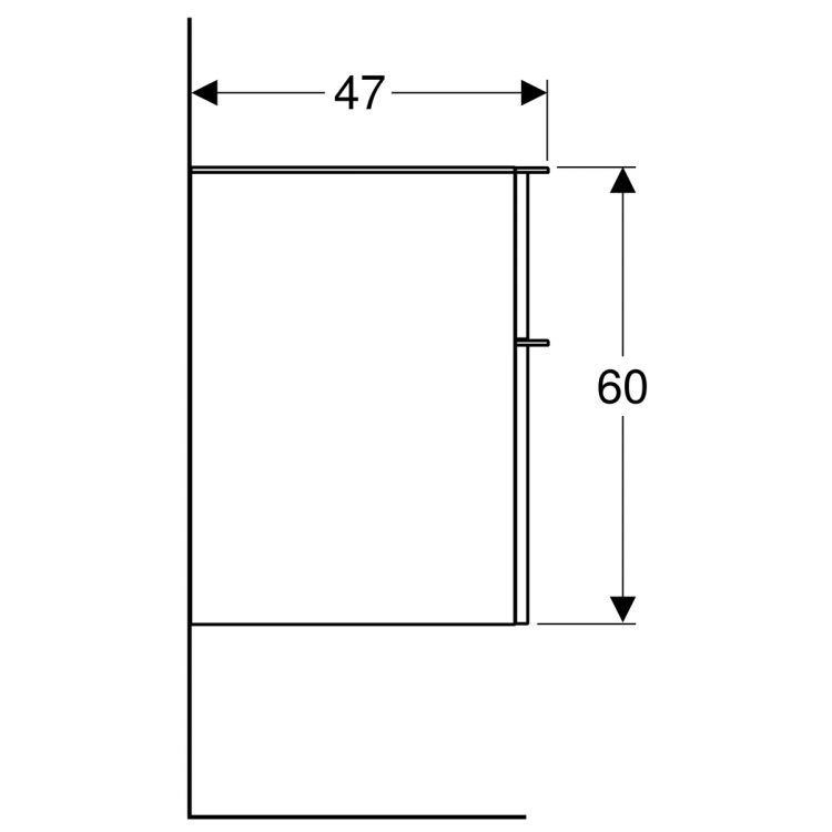 Боковой шкафчик Geberit Smyle Square низкий с двумя выдвижными ящиками, цвет пекан [500.357.JR.1]