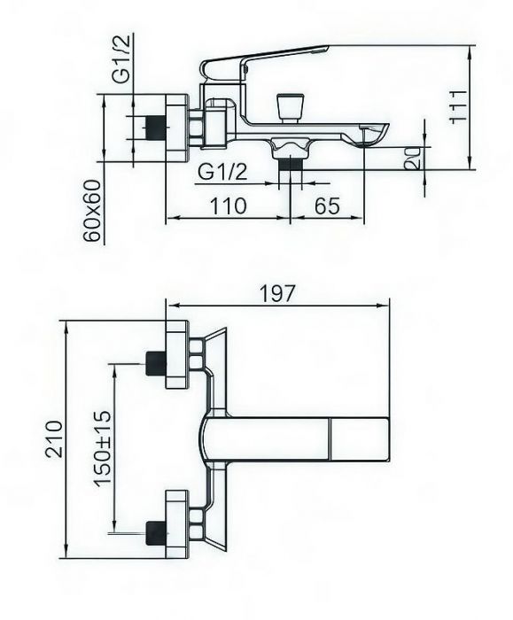 Смеситель для ванны Maretti Torino-GR TR22RF323 цвет Графит