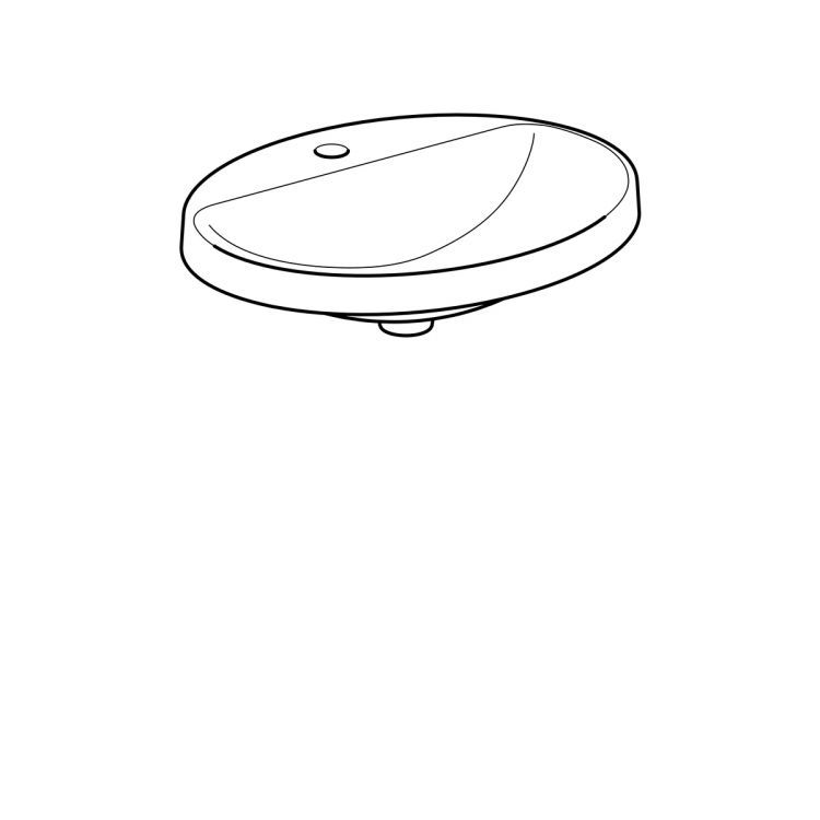 Раковина Geberit VariForm овальной формы, 60х48 см, с отв. под смеситель, без отв. перелива [500.726.01.2]